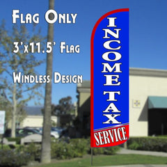 Income Tax Service (Blue/Red) Windless Advertising Feather Flag Only