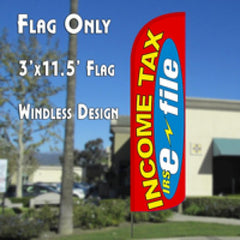 Income Tax E-File (Red/Yellow) Windless Advertising Feather Flag Only