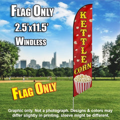 Kettle Corn (Red) Windless Advertising Feather Flag Only