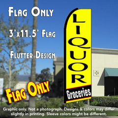 Liquor Groceries (Yellow) Windless Advertising Feather Flag Only