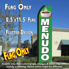Menudo (Green/White) Windless Advertising Feather Flag Only