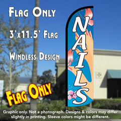 Nails (Blue) Windless Advertising Feather Flag Only