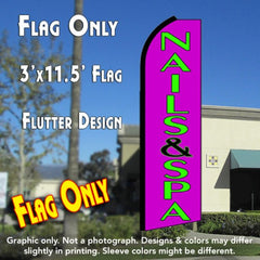 Nails & Spa (Purple) Windless Advertising Feather Flag Only