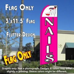 Nails (Pink/White) Windless Advertising Feather Flag Only