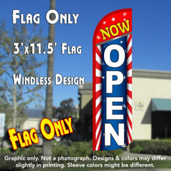 Now Open (Starburst) Windless Advertising Feather Flag Only
