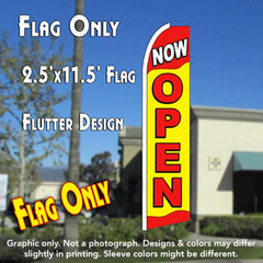Now Open (Yellow/Red) Windless Advertising Feather Flag Only
