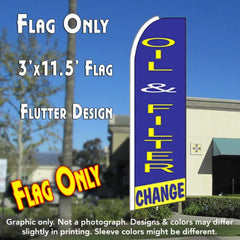 Oil & Filter Change (Blue/Yellow) Windless Advertising Feather Flag Only