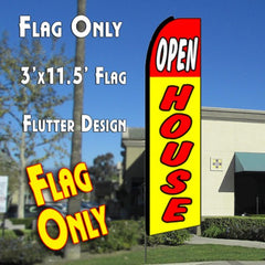 Open House (Yellow/Red) Windless Advertising Feather Flag Only