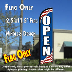 Open (Patriotic) Windless Advertising Feather Flag Only
