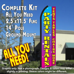 Party Rentals Tents Tables Chairs More (Pink/Yellow) Windless Advertising Feather Flag Only