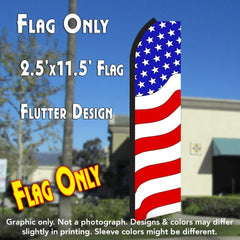 Patriotic (Waves) Windless Advertising Feather Flag Only
