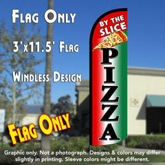 Pizza By The Slice (Tri-Color/Black) Windless Advertising Feather Flag Only