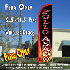 Pollo Asado Windless Advertising Feather Flag Only