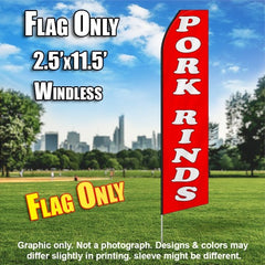 Pork Rinds (Red/White) Windless Advertising Feather Flag Only