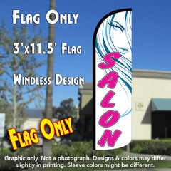 Salon (White/Pink) Windless Advertising Feather Flag Only