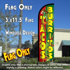 Tacos & Burritos (Red/Green) Windless Advertising Feather Flag Only
