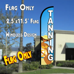 Tanning (Blue/White) Windless Advertising Feather Flag Only