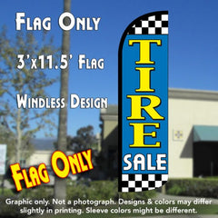 Tire Sale (Light Blue/Checkered) Windless Advertising Feather Flag Only