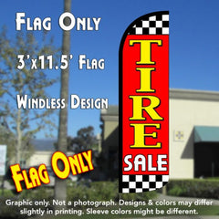 Tire Sale (Red/Checkered) Windless Advertising Feather Flag Only