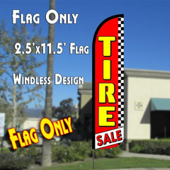 Tire Sale (Red/Checkered) Windless Advertising Feather Flag Only