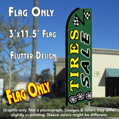 Tires Sale (Green) Windless Advertising Feather Flag Only