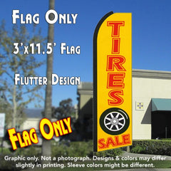 Tires Sale (Yellow) Windless Advertising Feather Flag Only