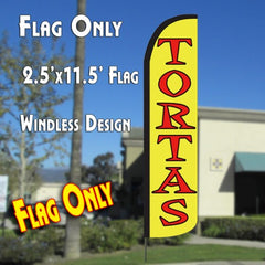 Tortas Windless Advertising Feather Flag Only