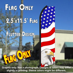 Usa American Patriotic (Eagle) Windless Advertising Feather Flag Only