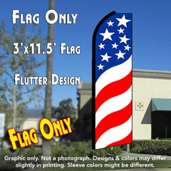 Usa Swirls Windless Advertising Feather Flag Only