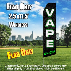 Vape Shop (Black/Green) Windless Advertising Feather Flag Only