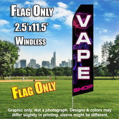 Vape Shop (Black/Pinksmoke) Windless Advertising Feather Flag Only