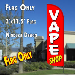 Vape Shop (Red/White) Windless Advertising Feather Flag Only