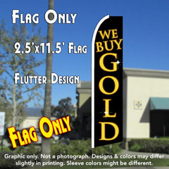 We Buy Gold (Black/Yellow) Windless Advertising Feather Flag Only