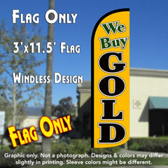 We Buy Gold (Gold/Black) Windless Advertising Feather Flag Only