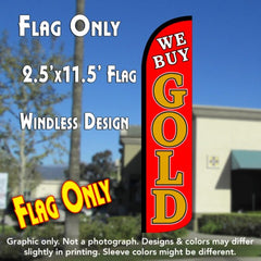 We Buy Gold (Red) Windless Advertising Feather Flag Only