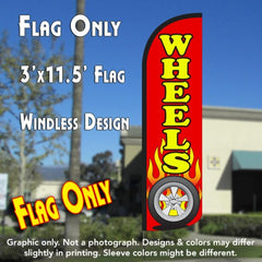 Wheels (Red) Windless Advertising Feather Flag Only