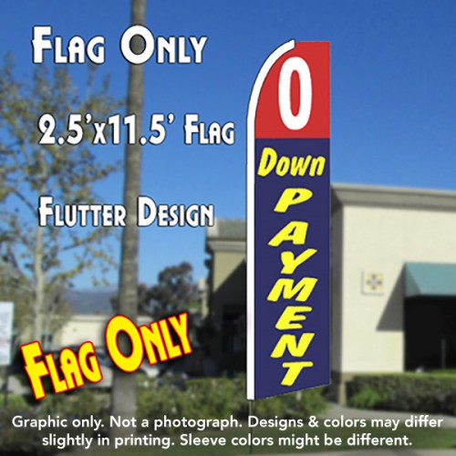 0 Down Payment (Red/Blue) Windless Advertising Feather Flag Only