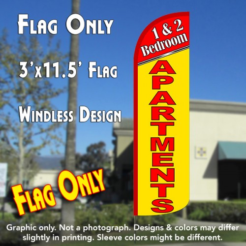 1 & 2 Bedroom Apartments  Windless Advertising Feather Flag Only