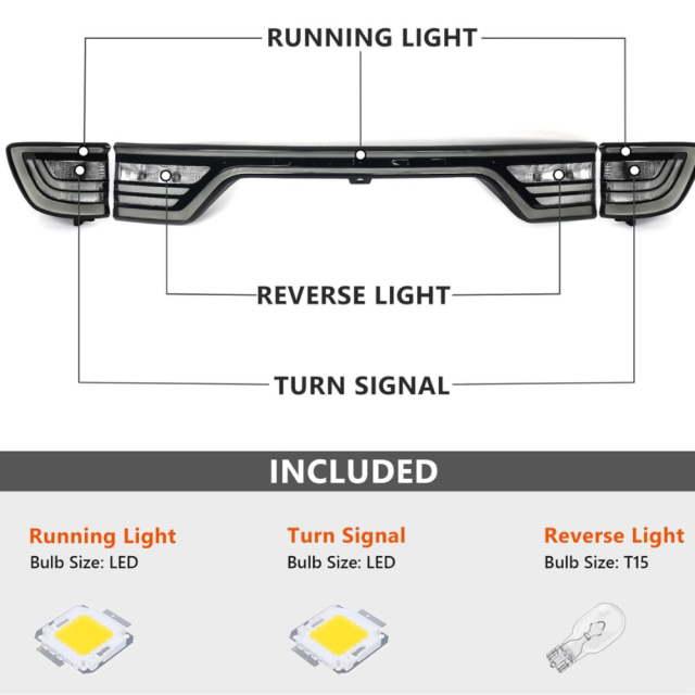 DODGE DURANGO CLEAR TAIL LIGHTS (Red Only) 2014-2022