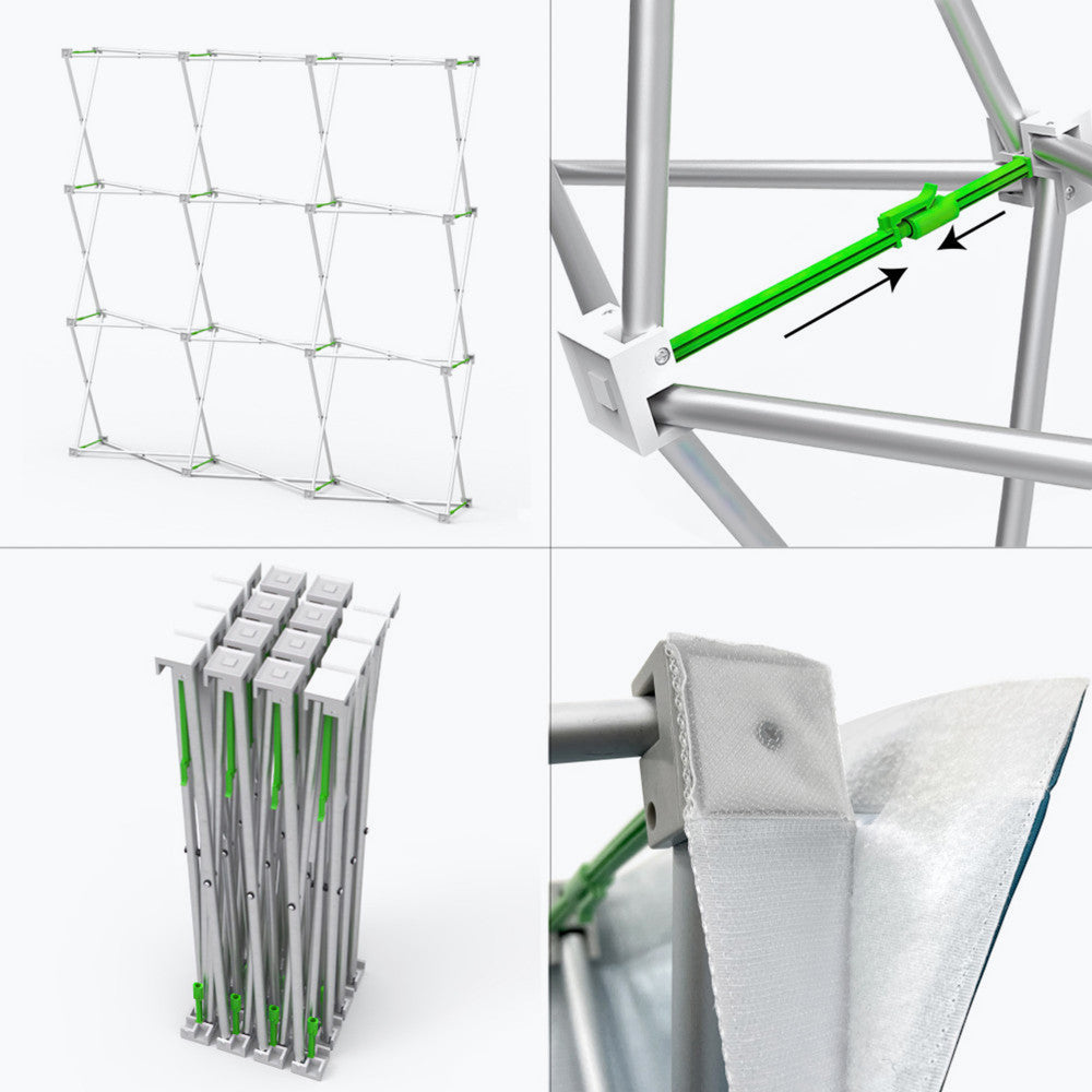 10ft Straight Velcro Fabric Pop Up Display (Hardware Only)