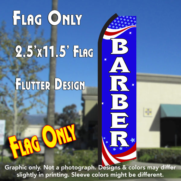 Barber (Patriotic)  Windless Advertising Feather Flag Only