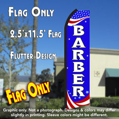 Barber (Patriotic)  Windless Advertising Feather Flag Only