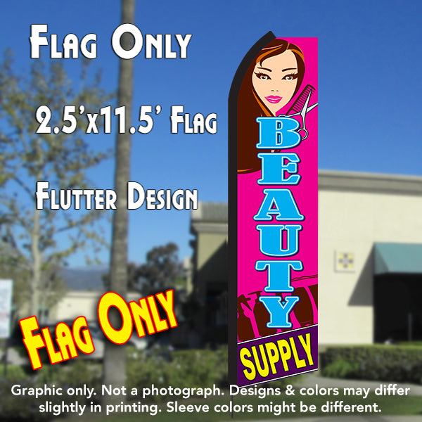 Beauty Supply (Pink/Blue)  Windless Advertising Feather Flag Only