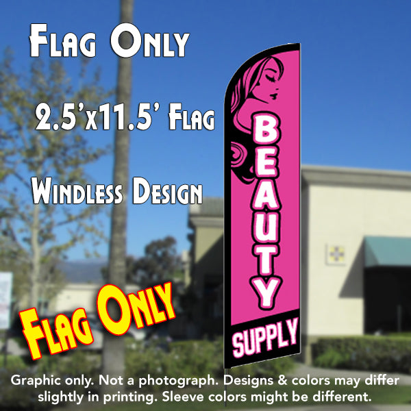 Beauty Supply  Windless Advertising Feather Flag Only