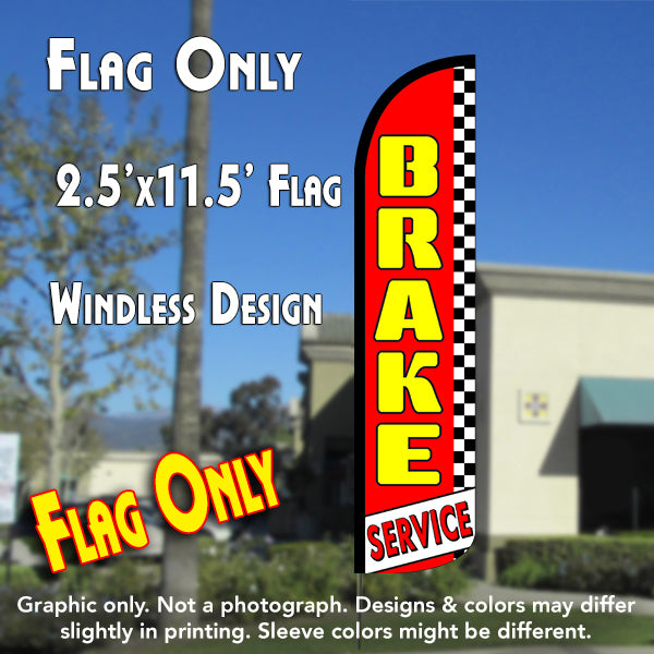 Brake Service (Red/Checkered)  Windless Advertising Feather Flag Only