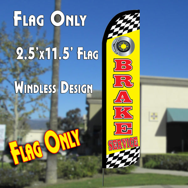 Brake Service (Yellow)  Windless Advertising Feather Flag Only