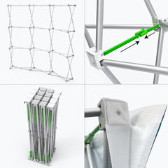 10ft Curved Velcro Fabric Pop Up Display (Hardware Only)