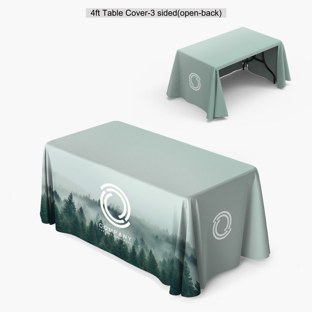 4ft Table Cover 3 Sided (Open Back)
