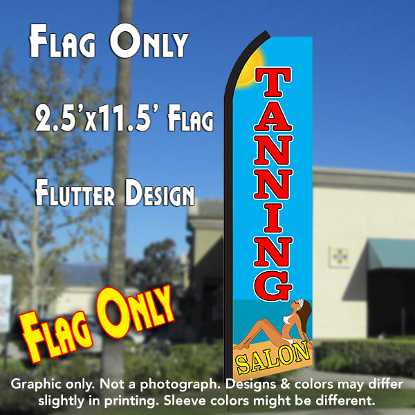 Tanning Salon (Blue/Red)  Windless Advertising Feather Flag Only