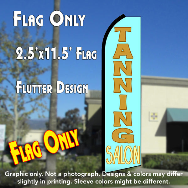 Tanning Salon (Cyan/Gold)  Windless Advertising Feather Flag Only